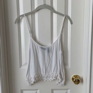 White Crochet Tank